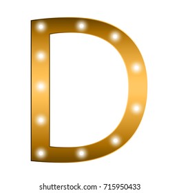 Vector Alphabet. gold letter D. gold  alphabet logo. Font style - vector illustration. 