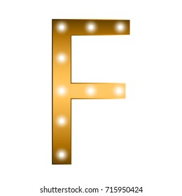 Vector Alphabet. gold letter F. gold  alphabet logo. Font style - vector illustration. 
