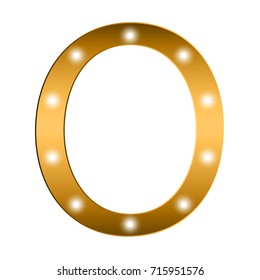 Vector Alphabet. gold letter O. gold  alphabet logo. Font style - vector illustration. 