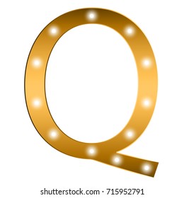 Vector Alphabet. gold letter Q. gold  alphabet logo. Font style - vector illustration. 