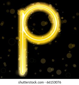 Vector - Alphabet Golden Letters with Glitter and Sparkles