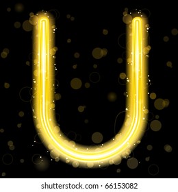 Vector - Alphabet Golden Letters with Glitter and Sparkles