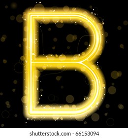 Vector - Alphabet Golden Letters with Glitter and Sparkles
