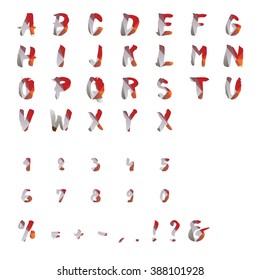 Vector alphabet with gradient effect letters.