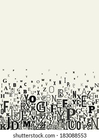 Vector Alphabet Gray Background from different shapes letters