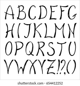 Vector alphabet. Hand drawn decorative uppercase letters for posters, greeting cards, invitations.