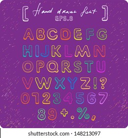 Vector alphabet. Hand drawn font. Eps 8.