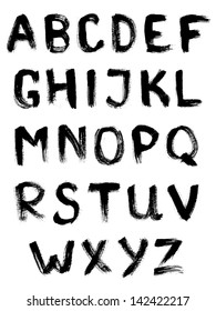 Vector Alphabet. Hand drawn ink letters