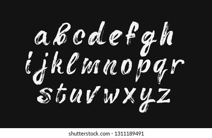Vector alphabet. Hand drawn letters. Letters of the alphabet written with a brush.