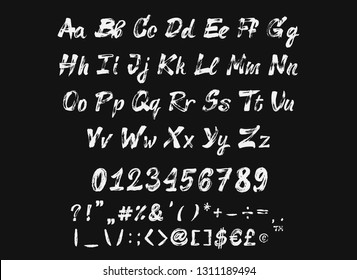 Vector alphabet. Hand drawn letters. Letters of the alphabet written with a brush.
