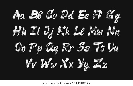 Vector alphabet. Hand drawn letters. Letters of the alphabet written with a brush.