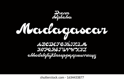 Vector alphabet. Hand drawn letters. Letters of the alphabet written with a brush.
