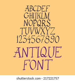 Vector alphabet. Hand drawn letters.