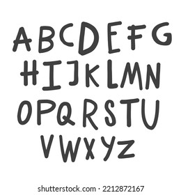  Vector alphabet. Hand drawn letters. 