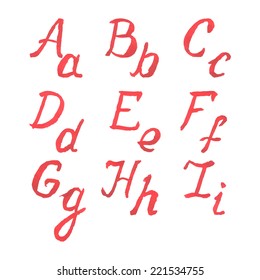 Vector alphabet. Hand drawn letters. Letters of the alphabet written with a brush.