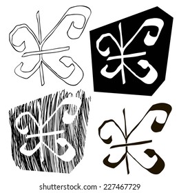 vector alphabet. Hand drawn letters. Letters of the alphabet written with a brush. Spots and blotches. 
