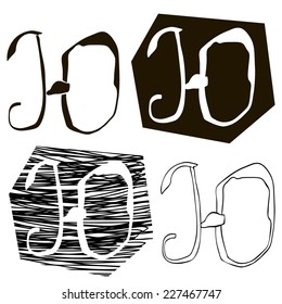 vector alphabet. Hand drawn letters. Letters of the alphabet written with a brush. Spots and blotches. 