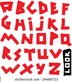 Vector alphabet. Hand drawn letters. Letters of the alphabet written with a brush.