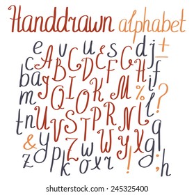 Vector alphabet. Hand drawn letters.