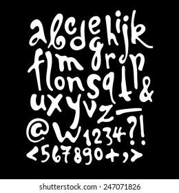 Vector alphabet. Hand drawn letters.