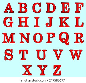 Vector alphabet. Hand drawn letters. Letters of the alphabet written with a brush.
