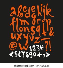 Vector alphabet. Hand drawn letters.