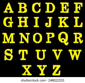Vector alphabet. Hand drawn letters. Letters of the alphabet