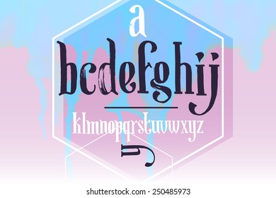 Vector alphabet. Hand drawn letters. Letters of the alphabet written with a brush
