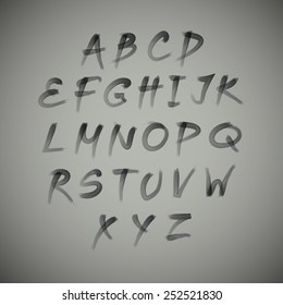 Vector alphabet. Hand drawn letters. Letters of the alphabet written with a brush.
