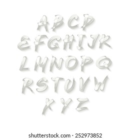 Vector alphabet. Hand drawn letters. Letters of the alphabet written with a brush.