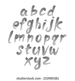 Vector alphabet. Hand drawn letters. written with a brush.
