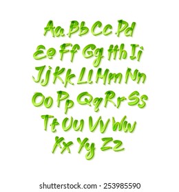 Vector alphabet. Hand drawn letters. written with a brush.