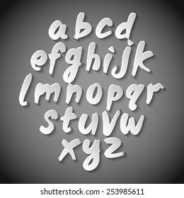 Vector alphabet. Hand drawn letters. written with a brush.