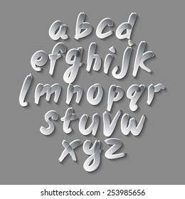 Vector alphabet. Hand drawn letters. written with a brush.