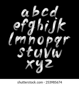 Vector alphabet. Hand drawn letters. written with a brush.