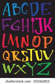 Vector alphabet. Hand drawn letters.
