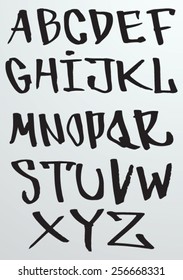 Vector alphabet. Hand drawn letters.