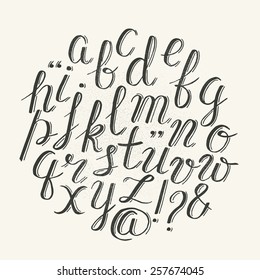 Vector alphabet. Hand drawn letters