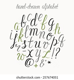 Vector alphabet. Hand drawn letters