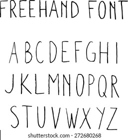 Vector alphabet. Hand drawn letters. Letters of the alphabet written with a pencil.