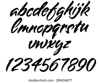 Vector alphabet. Hand drawn letters. Letters of the alphabet written with a brush.