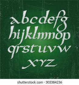 Vector alphabet. Hand drawn letters written with flat pen. It can be used for design of cards and presentations
