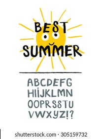 Vector alphabet. Hand drawn letters. Letters of the alphabet written with a brush. Eps file.