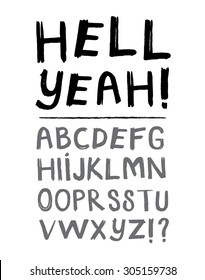 Vector alphabet. Hand drawn letters. Letters of the alphabet written with a brush. Eps file.