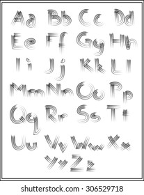 Vector alphabet. Hand drawn letters. Letters of the alphabet freehand written. Capital and small fonts.