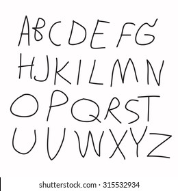 Vector alphabet. Hand drawn letters
