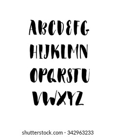 Vector alphabet. Hand drawn letters. Letters of the alphabet written with a brush.
