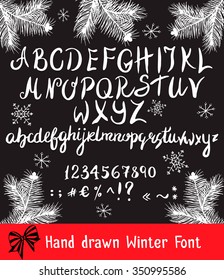 Vector alphabet. Hand drawn letters written with a brush. Ink brush alphabet. Stock vector