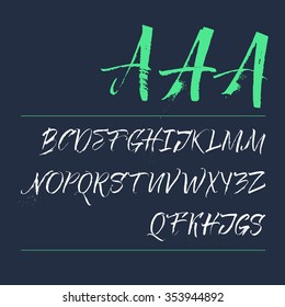 Vector alphabet. Hand drawn letters. Letters of the alphabet written with a Cola pen.