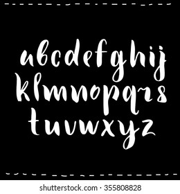 Vector alphabet. Hand drawn letters. Letters of the alphabet written with a paint brush